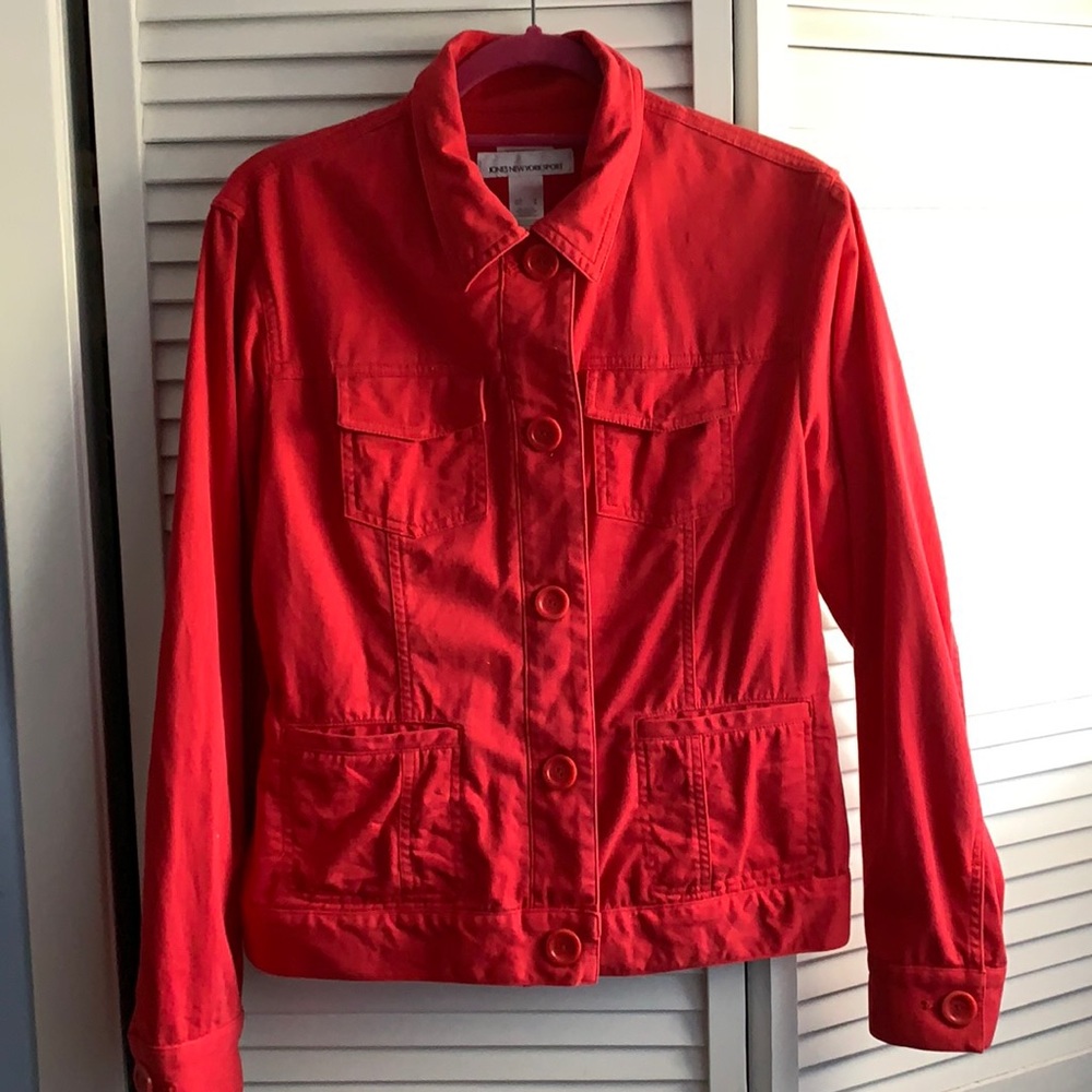 Medium Red jacket. Spring Essential.
